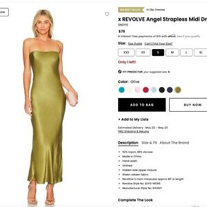SNDYS x REVOLVE Angel Strapless Midi Dress Olive